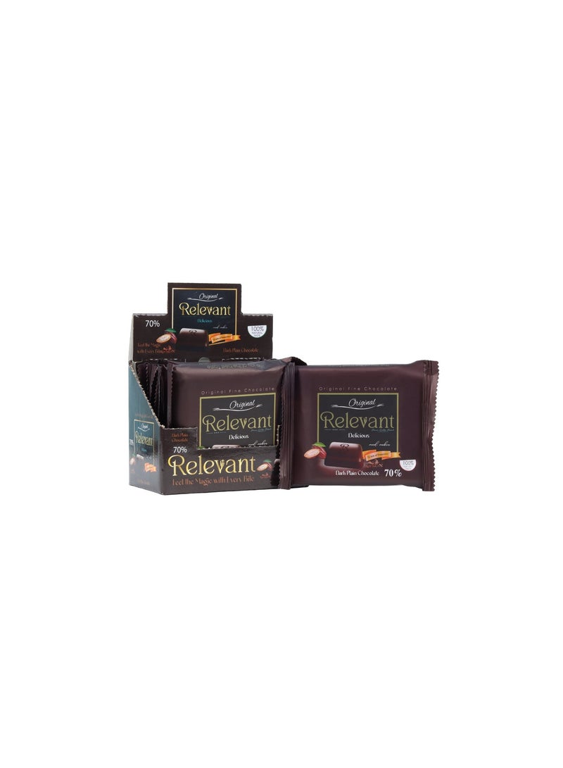 Relevant Delicious Plain Dark Chocolate 70g - pack of 6 - Image 1